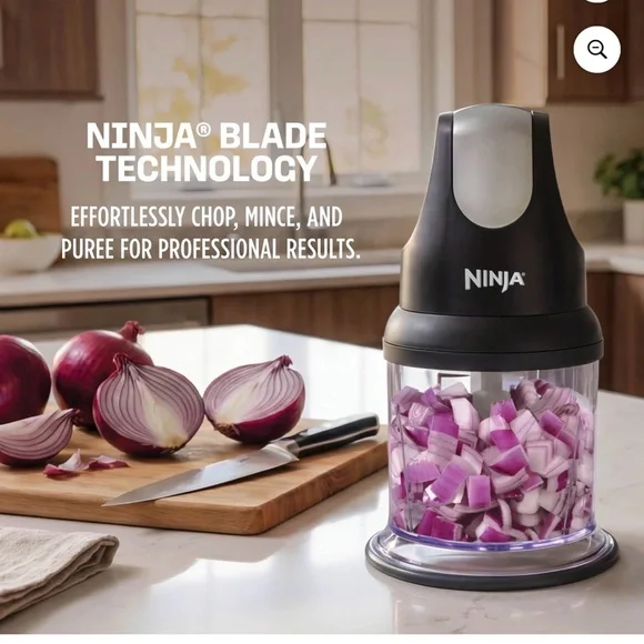 Ninja Express Chop® Food Chopper – Black and Clear with Purple Contents